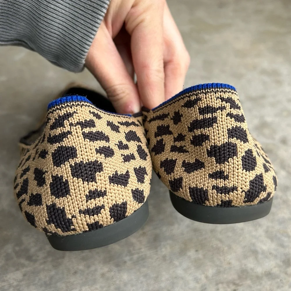 Rothy’s The Point Leopard Print Flats Shoes Women’s 8